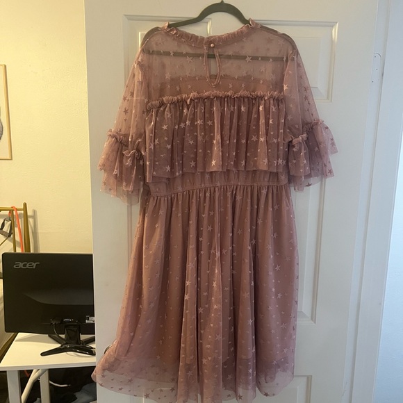 SHEIN Pink Ruffled Mesh Midi Dress - Picture 5 of 6